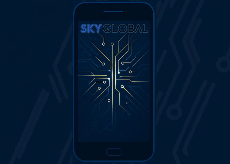 Visual representation of the Sky Global case, an international investigation involving encrypted devices, cross-border law enforcement, and Canadian privacy concerns.